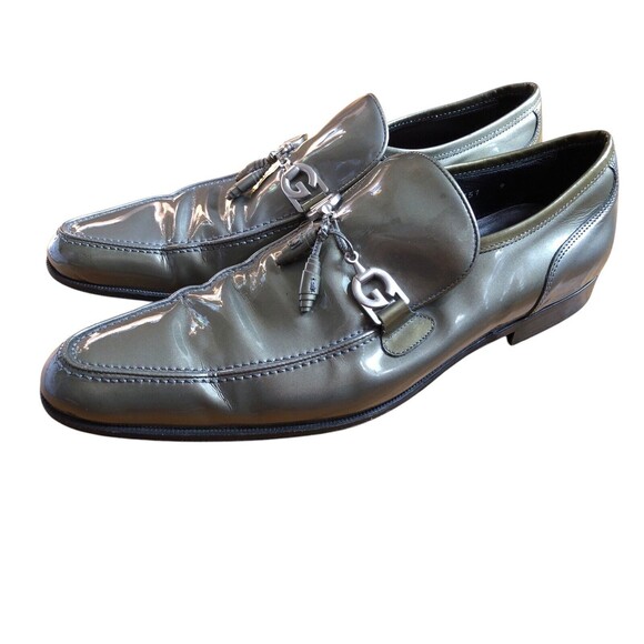 Dolce & Gabbana Green Patent Leather Slip On Pointed Toe Loafers Size US 9 main image 7